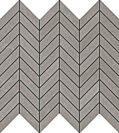 QDI Surfaces Absolute Slate Chevron 14.5" x 16" Porcelain Mosaic