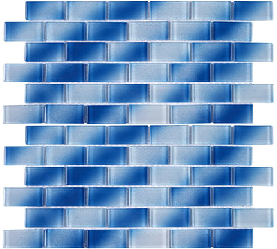 Tesoro Aquatica Alpha 1 x 2 12" x 12" Glass Mosaic