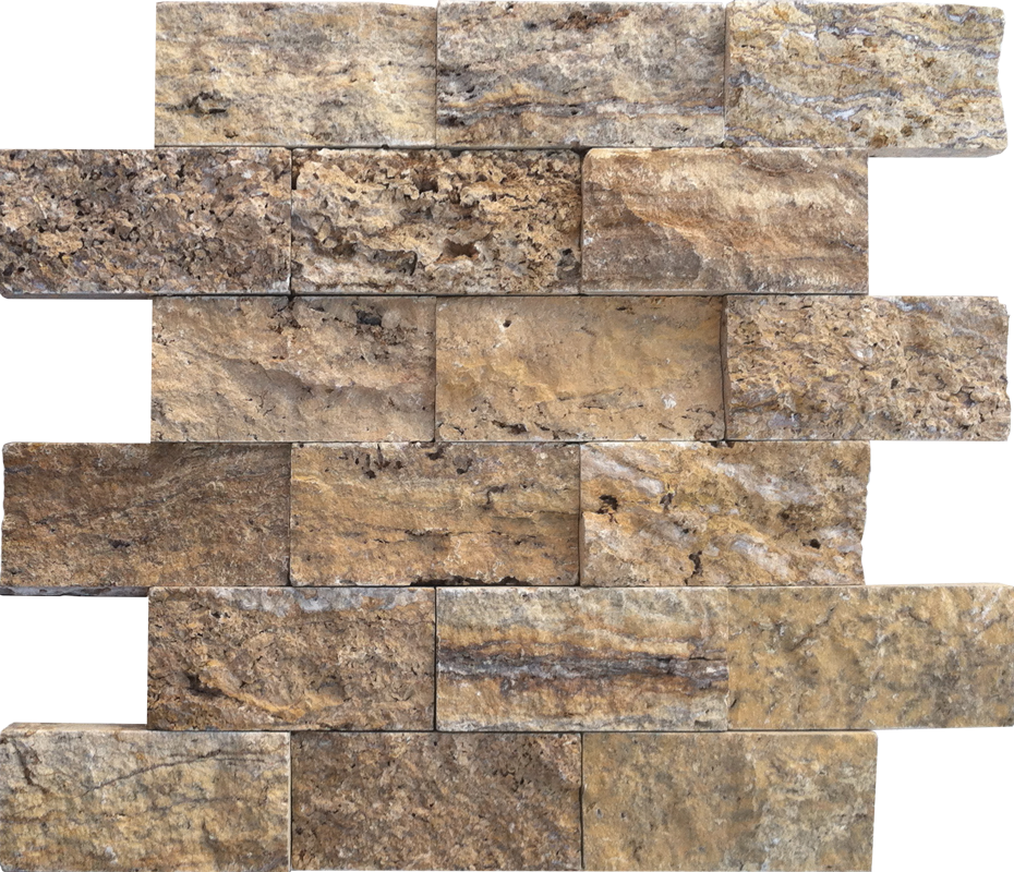 QDI Surfaces Alpine 2 x 4 12" x 12" Travertine Mosaic