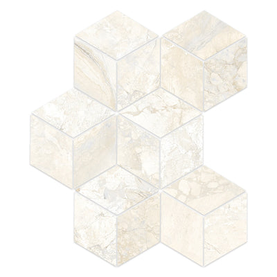 Prestige Angel Heart Hexagon 12" x 16" Porcelain Mosaic