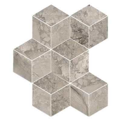 Prestige Angel Heart Hexagon 12" x 16" Porcelain Mosaic