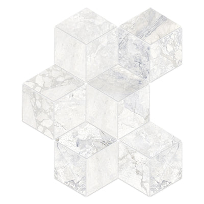 Prestige Angel Heart Hexagon 12" x 16" Porcelain Mosaic