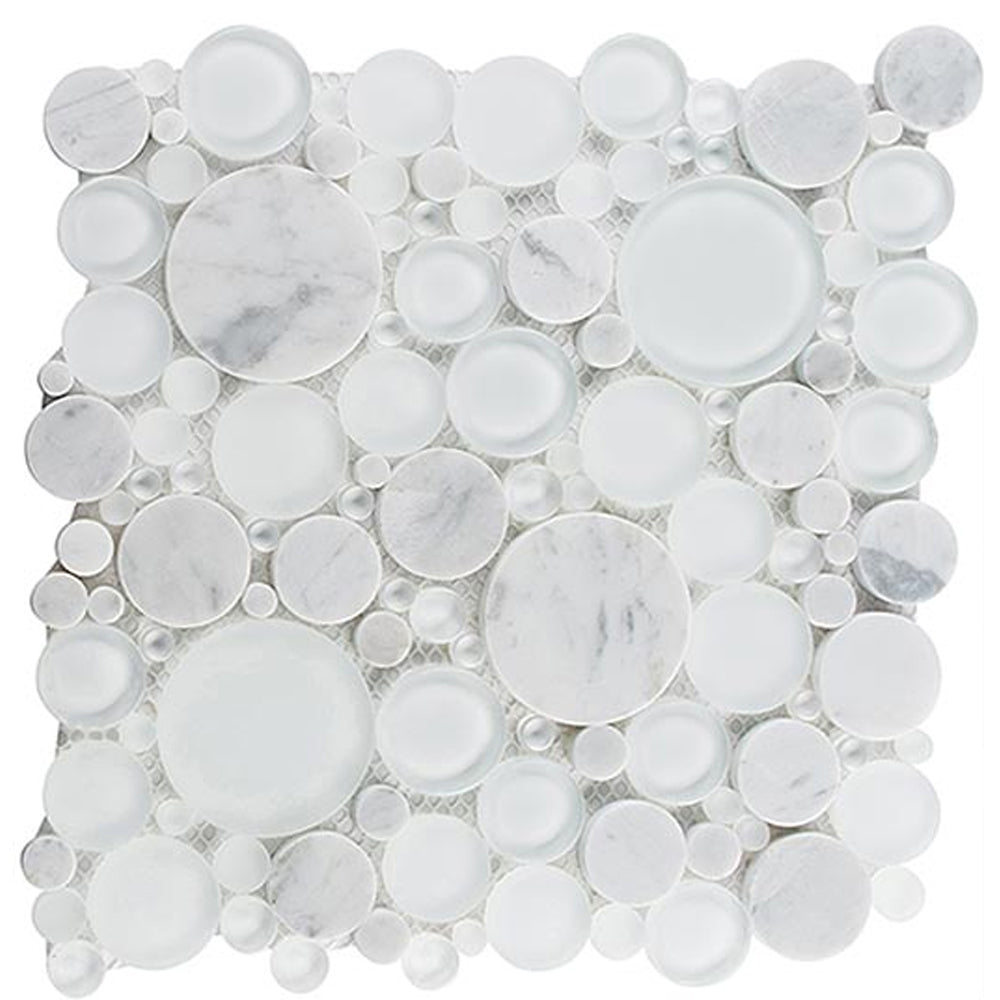 Bubble Circles 12" x 12" Glass Mosaic