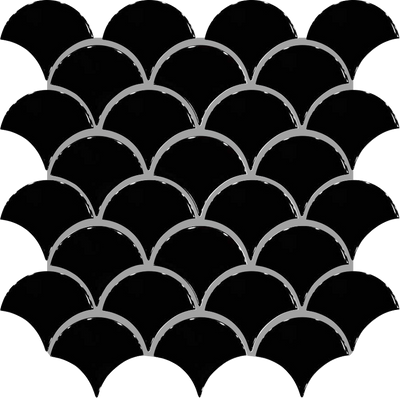 QDI Surfaces Fan 12" x 12" Porcelain Mosaic