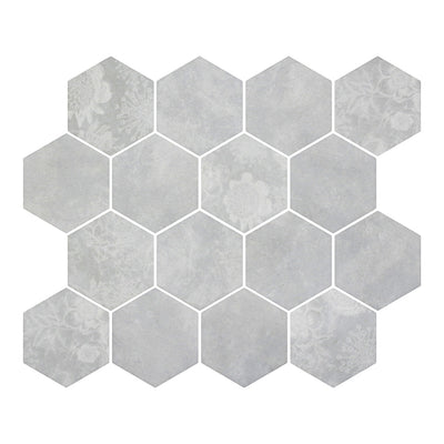 Lungarno Botanicals 3" Hexagon 10.2" x 11.73" Glass Mosaic