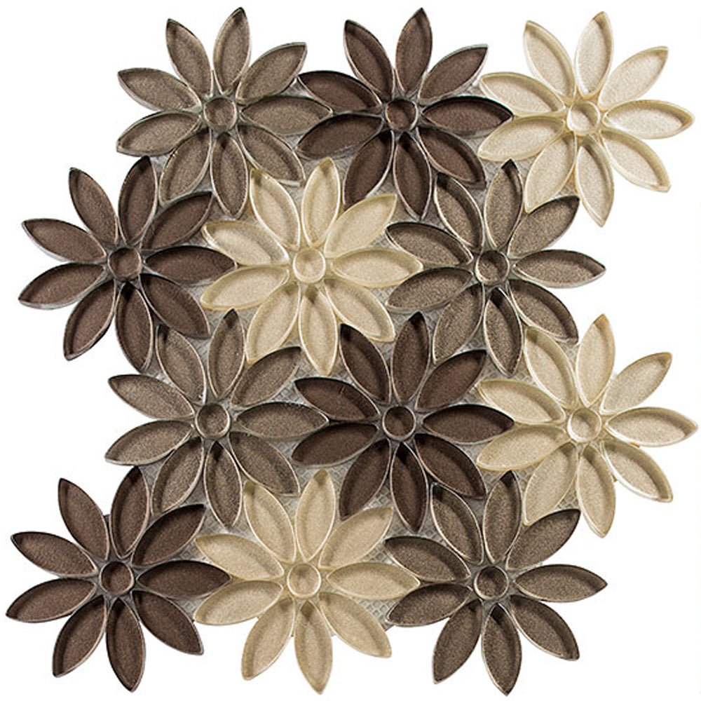 Bouquette Flower 9.5" x 11.5" Glass Mosaic