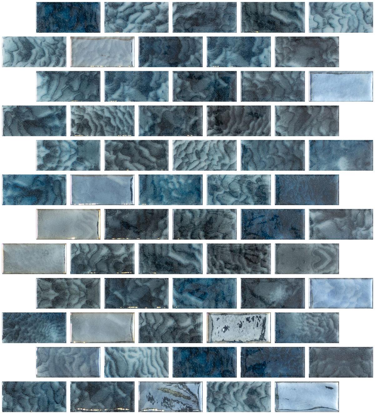 Tesoro Aquatica Vanguard 1 x 2 10" x 12.25" Glass Mosaic