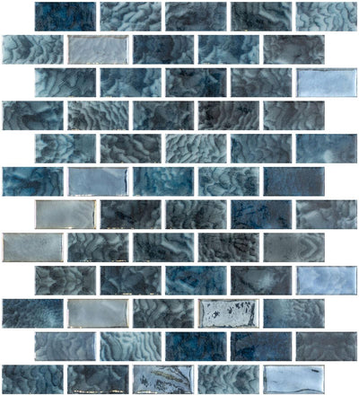 Tesoro Aquatica Vanguard 1 x 2 10" x 12.25" Glass Mosaic