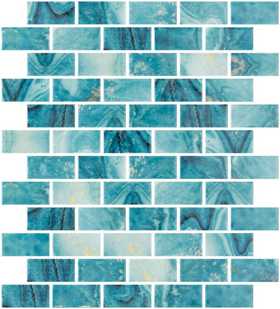 Tesoro Aquatica Vanguard 1 x 2 10" x 12.25" Glass Mosaic