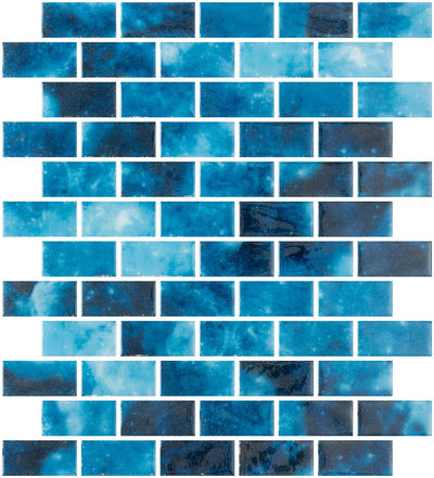 Tesoro Aquatica Vanguard 1 x 2 10" x 12.25" Glass Mosaic