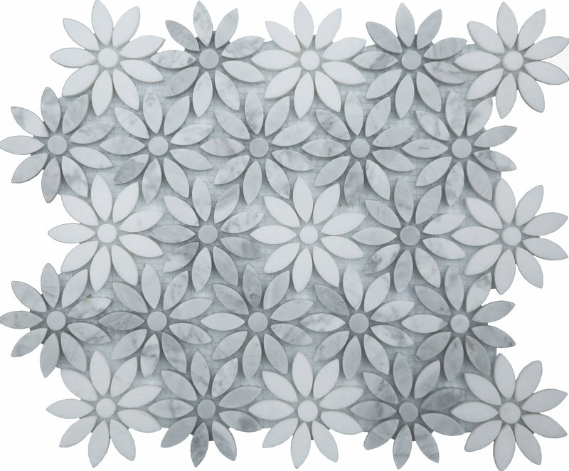 Ottimo Ceramics Ornate Flower 11.5" x 14" Stone Mosaic