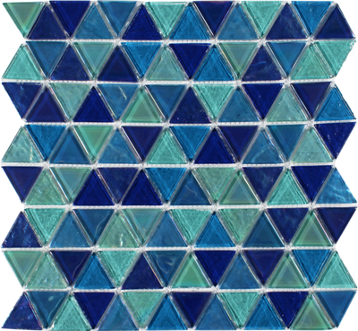 Tesoro Aquatica Triangle 11.75" x 11.75" Glass Mosaic