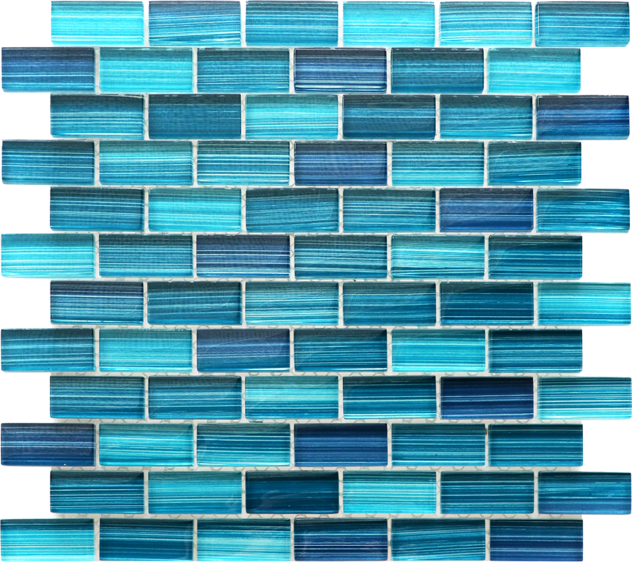 QDI Surfaces Brush 1 x 2 12" x 12" Glass Mosaic