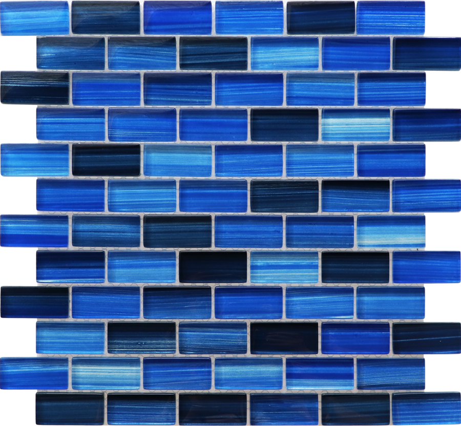 QDI Surfaces Brush 1 x 2 12" x 12" Glass Mosaic