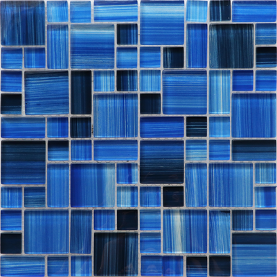QDI Surfaces Brush Pattern 12" x 12" Glass Mosaic