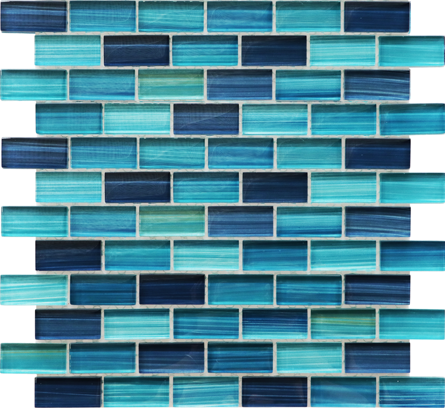 QDI Surfaces Brush 1 x 2 12" x 12" Glass Mosaic