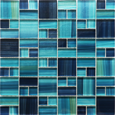 QDI Surfaces Brush Pattern 12" x 12" Glass Mosaic