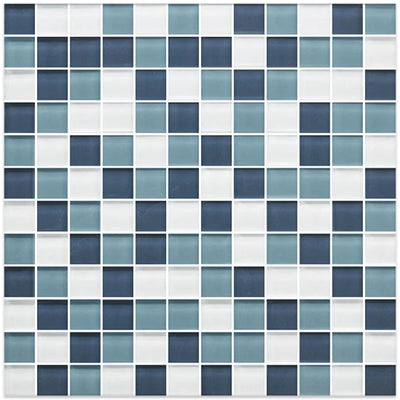 American Olean Color Appeal 1 x 1 Straight Joint Blend 12" x 12" Glass Mosaic