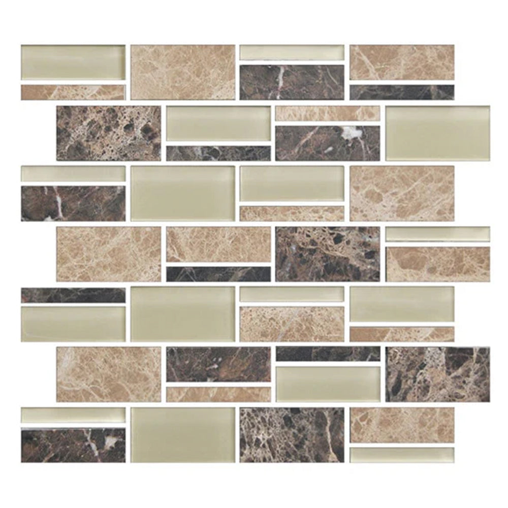 American Olean Color Appeal 3" Random 12" x 13" Glass Mosaic