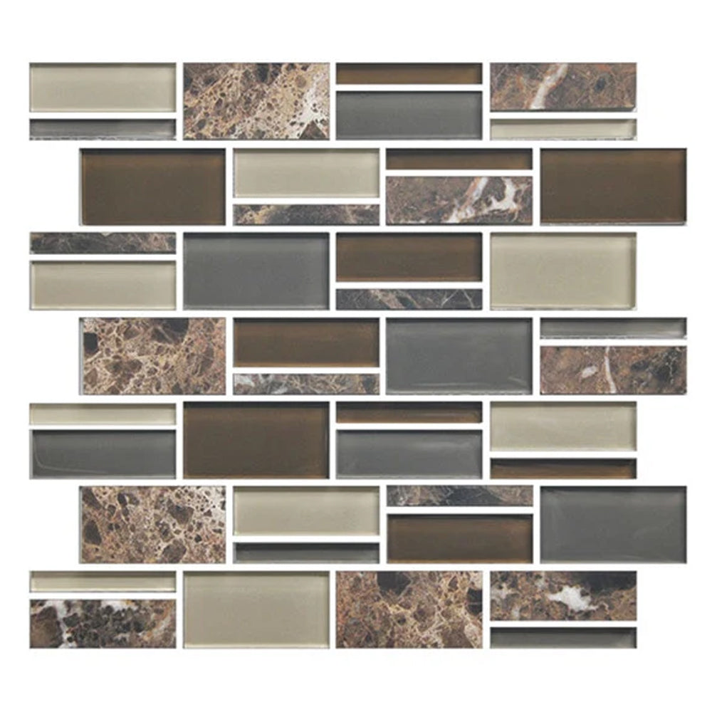 American Olean Color Appeal 3" Random 12" x 13" Glass Mosaic