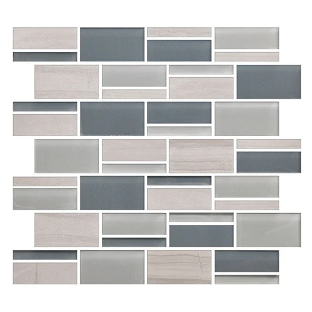 American Olean Color Appeal 3" Random 12" x 13" Glass Mosaic