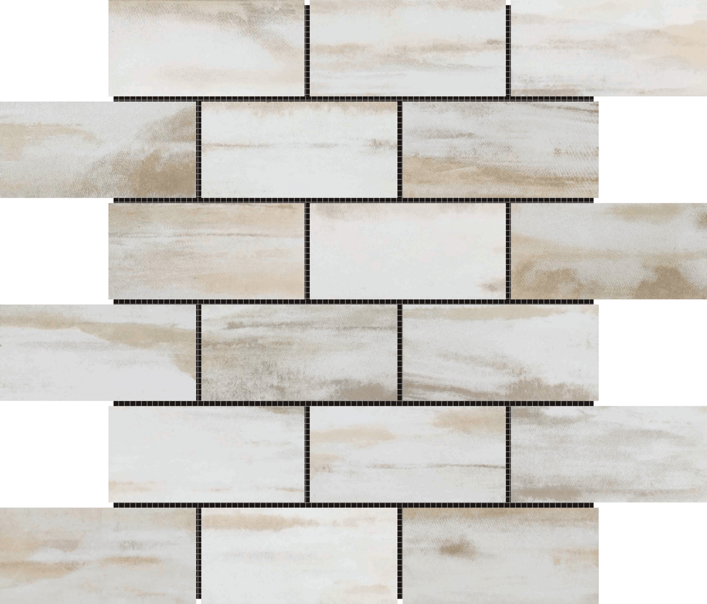 Bati Orient Mix Brick 2 x 4 12" x 12" Slate Mosaic