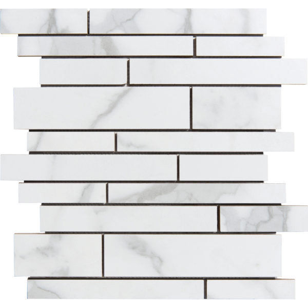 Patara Stone Majestic Random Strip 11.9" x 13.1" Porcelain Mosaic