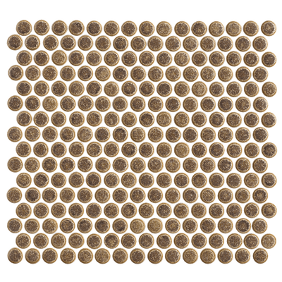 Maniscalco Chameleon Penny Round 11.5" x 12.5" Porcelain Mosaic