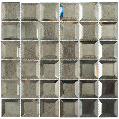 Checkers 2" x 2" 11.75" x 11.75" Glass Mosaic