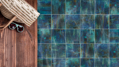 QDI Surfaces Coral 6" x 6" Porcelain Tile Blue