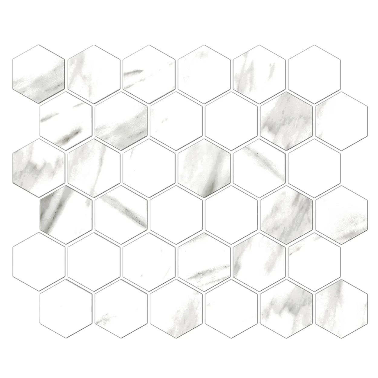 CommodiTile Classics Hexagon 2" 10.43" x 12.68" Porcelain Mosaic