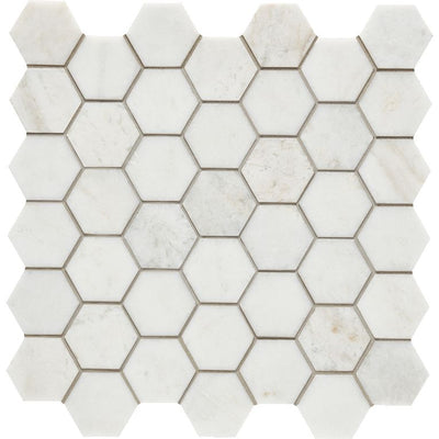 Arizona Tile Marble 2" x 2" Hexagon 11.85" x 11.85" Marble Mosaic
