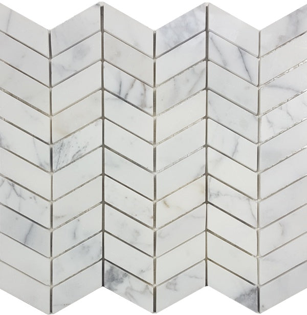 Tesoro Marble Chevron 9.88" x 10.63" Marble Mosaic