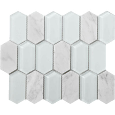 Tesoro Metro Picket 10.25" x 12" Stone & Glass Mosaic