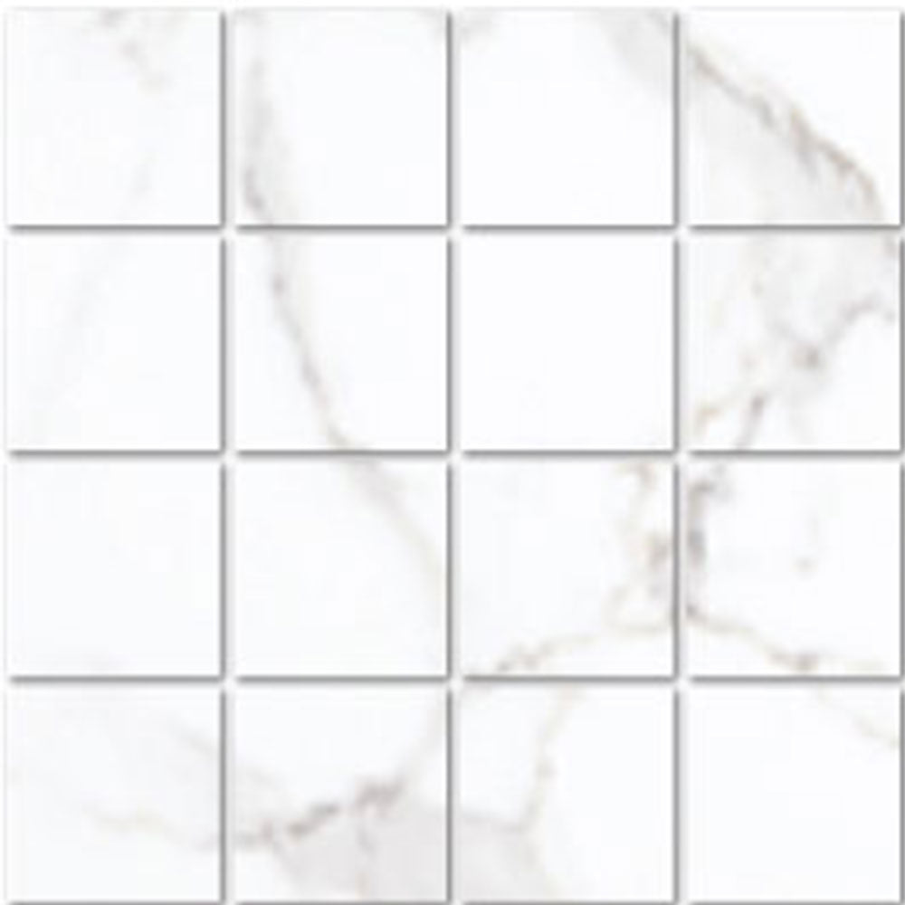 Tesoro Carrara Ultra 3 x 3 12" x 12" Porcelain Mosaic