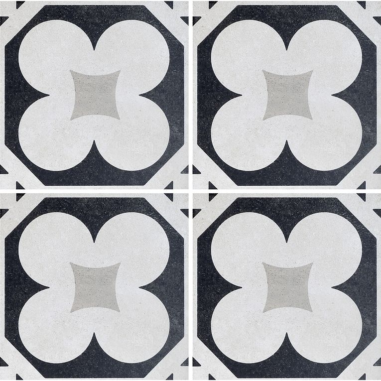 Arizona Tile Cementine B&W 8" x 8" Porcelain Tile