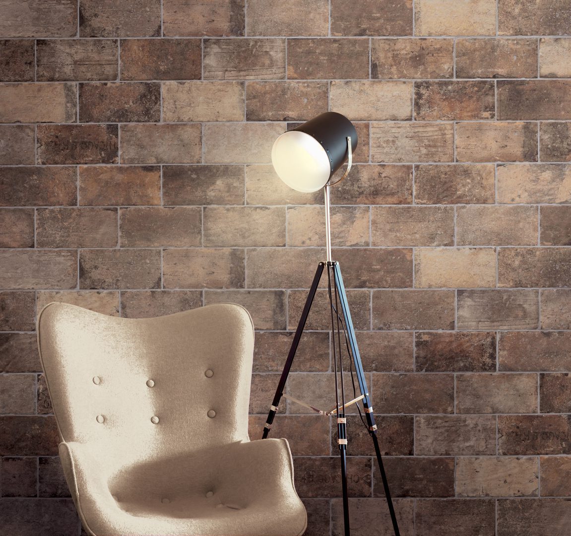 Tesoro Chicago Brick 3 x 3 12" x 16" Porcelain Mosaic