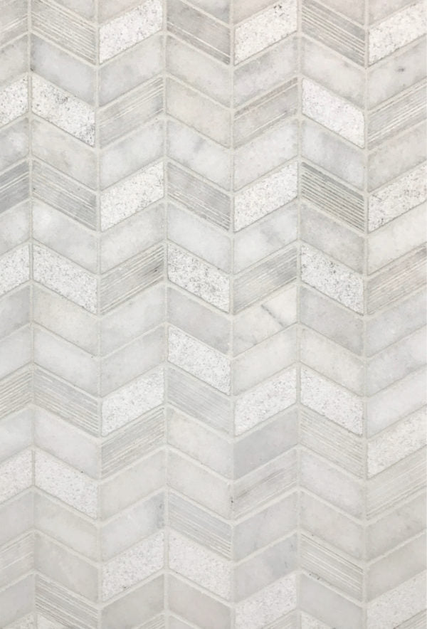 Tesoro Contempo Chevron 10.25" x 10.75" Marble Mosaic