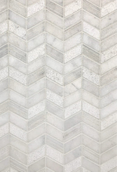 Tesoro Contempo Chevron 10.25" x 10.75" Marble Mosaic