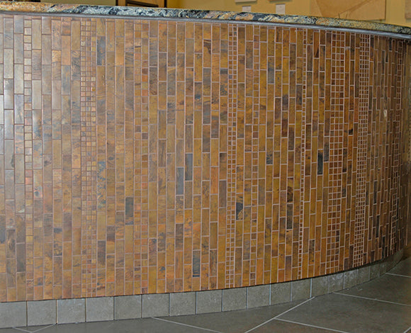 Maniscalco Murray River Metal 1 x 1 12" x 12" Copper & Ceramic Mosaic