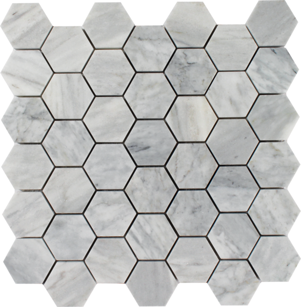 Tesoro Marble 2" Hexagon 11.75" x 12.5" Marble Mosaic