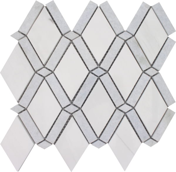 Tesoro Diamond Band Dot 9" x 10" Marble Mosaic