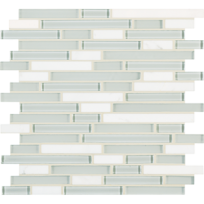 Crossville Ebb & Flow Mixed Linear 12" x 12" Natural Stone & Glass Mosaic