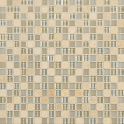 Crossville Ebb & Flow 0.5" x 0.5" 12" x 12" Natural Stone & Glass Mosaic