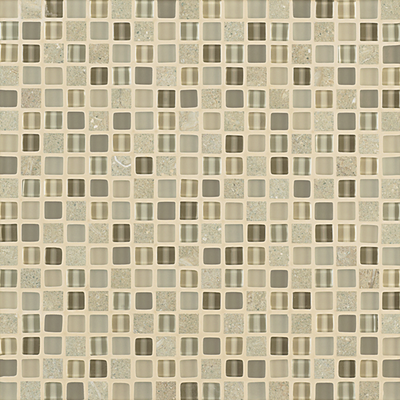 Crossville Ebb & Flow 0.5" x 0.5" 12" x 12" Natural Stone & Glass Mosaic