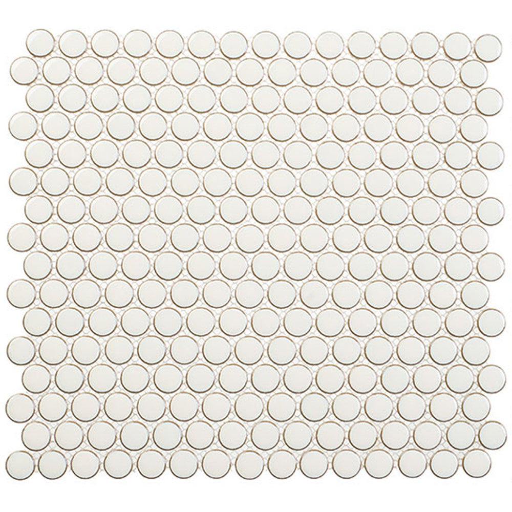 Effortless Penny Round 11.38" x 12.31" Glass Mosaic