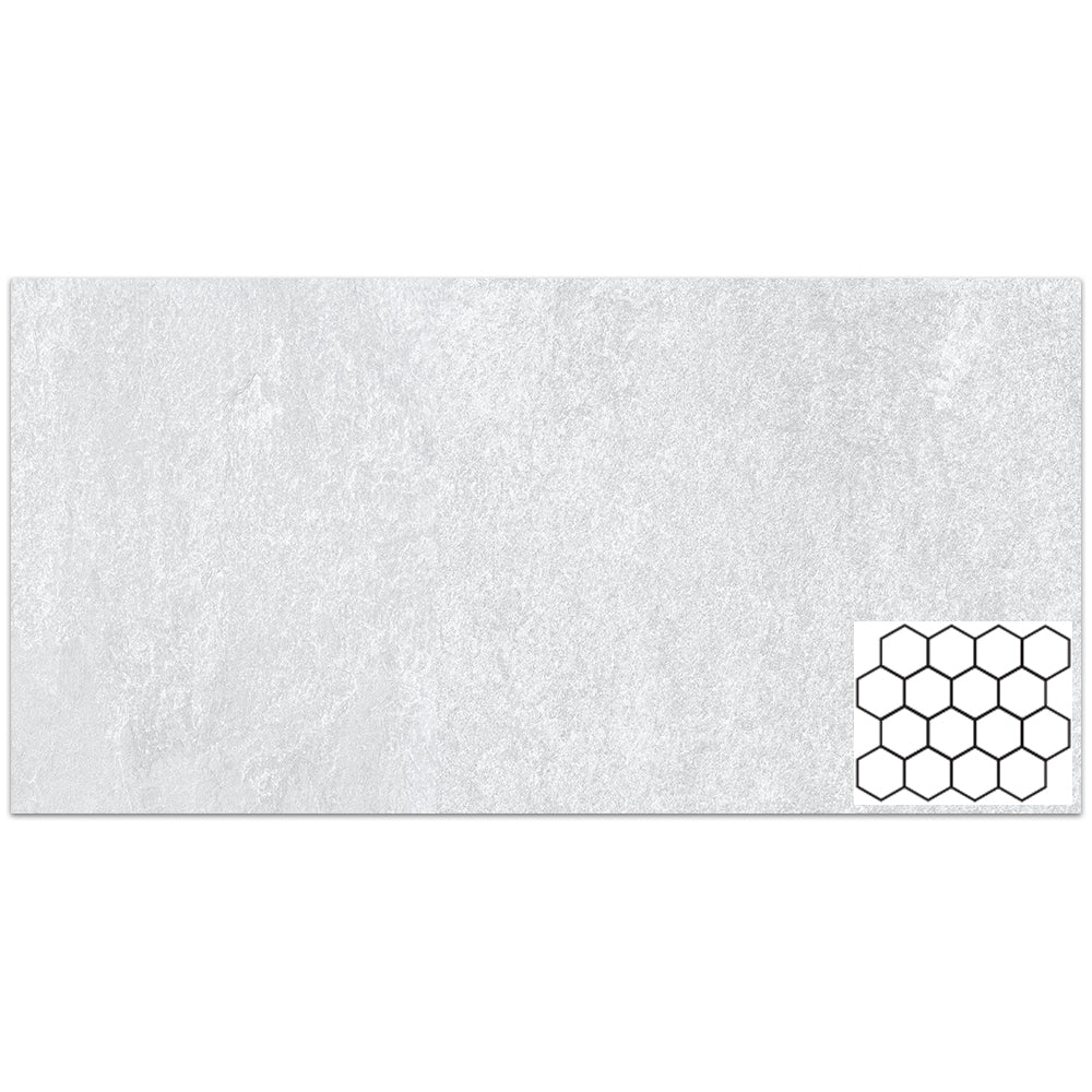 Tesoro Titanium 3" Hexagon 10" x 11.75" Porcelain Mosaic