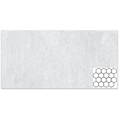 Tesoro Titanium 3" Hexagon 10" x 11.75" Porcelain Mosaic