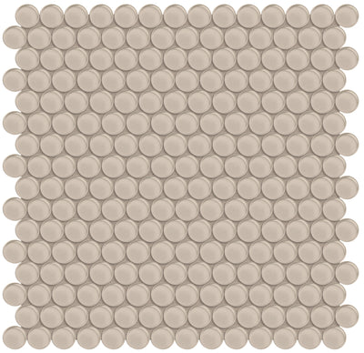 Tesoro Element Penny Round 11.5" x 11.75" Glass Mosaic