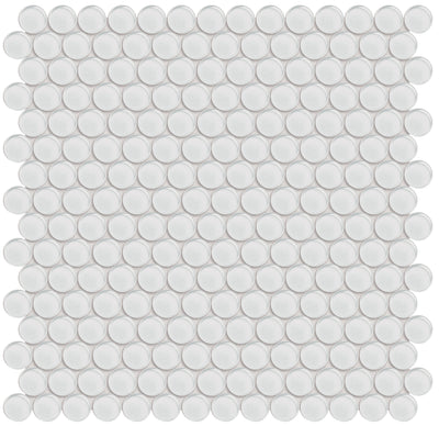 Tesoro Element Penny Round 11.5" x 11.75" Glass Mosaic